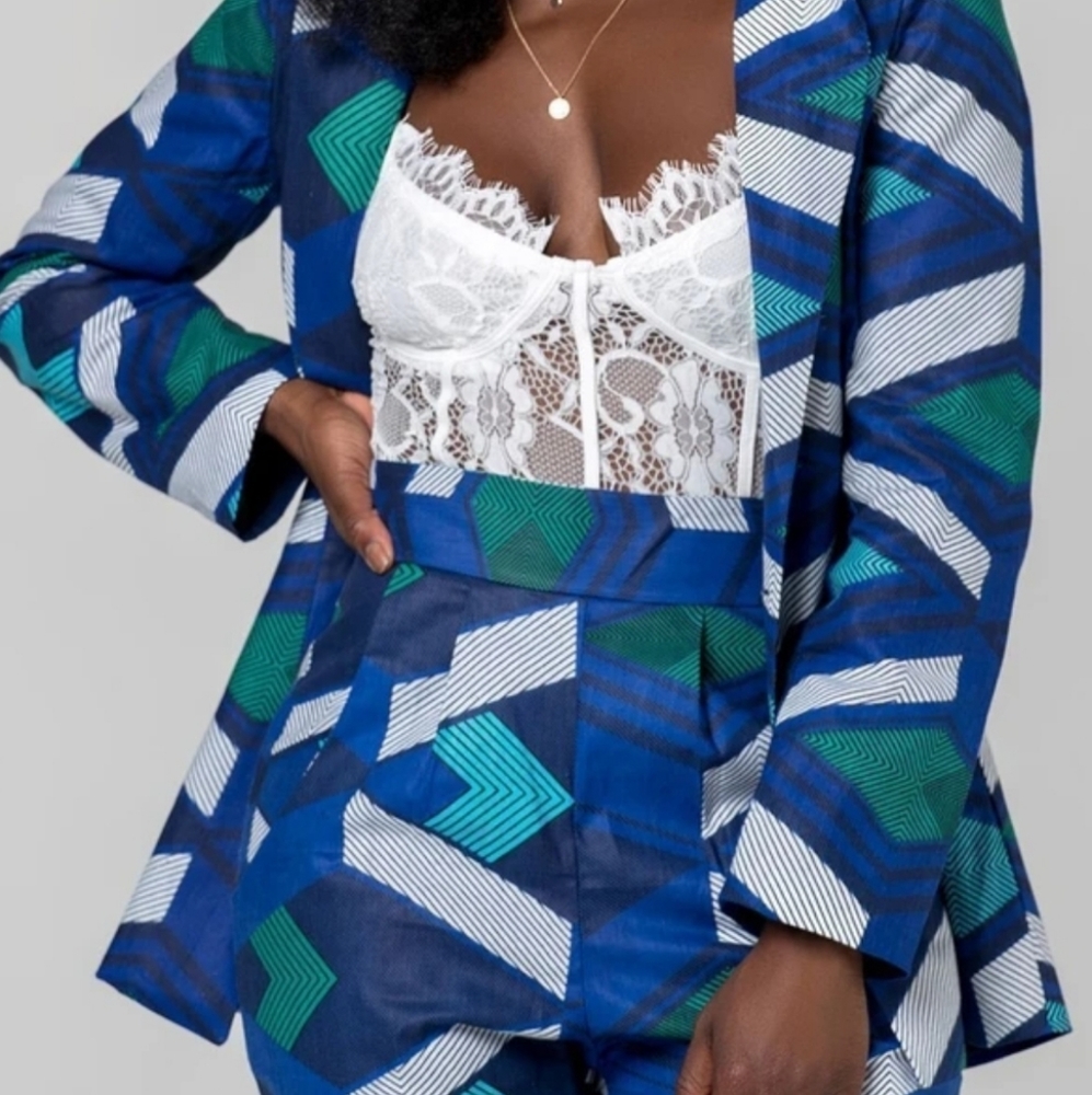 Grassfields African print blazer